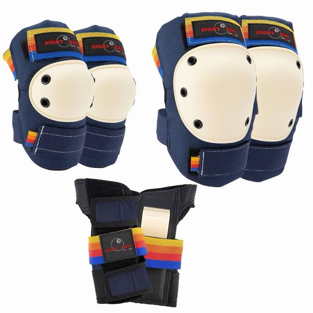Eight Ball Kids' Pad Set 3pk Pacific Beach Knee Elbow Pads New Open